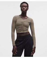 lululemon - – All It Takes Centre-Ruched V-Neck Long-Sleeve Shirt – – Size 14 - Lyst