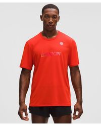 lululemon - – Fast And Free Short-Sleeve Shirt Perforated Stripe London '26 – – Size Small - Lyst