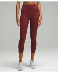 lululemon - Wunder Train High-rise Crop Leggings - 23" - Color Red/burgundy - Size 0 - Lyst