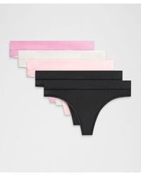 lululemon - – Underease Mid-Rise Thong Underwear 5 Pack – – Size Small - Lyst