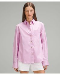 lululemon - Relaxed-fit Cotton-blend Poplin Button-down Shirt - Lyst