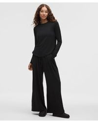 lululemon - – Becalm High-Rise Pleated Extra-Wide Leg Pants Fabric – – Size Medium - Lyst