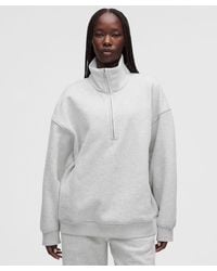 lululemon - – Steady State Superloft Oversized Funnel-Neck Half Zip Sweatshirt – Color Light/ – Size Large - Lyst