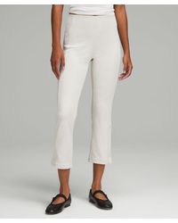 lululemon - Ribbed Softstreme Zip-leg High-rise Cropped Pants - 25" - Color White - Size 14 - Lyst