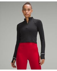 lululemon - – It's Rulu Ribbed Cropped Half Zip Long-Sleeve Top – – Size 14 - Lyst