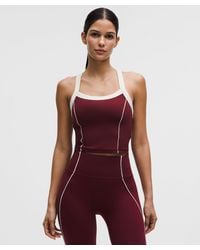 lululemon - – Wunder Train Piped Strappy Tank Top Light Support, B/C Cup – Color Burgundy/ – Size 4 - Lyst