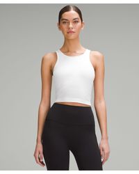 lululemon - Ebb To Street Cropped Racerback Tank Top - Color White - Size 10 - Lyst