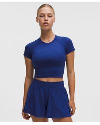 lululemon - – Swiftly Tech Cropped Short-Sleeve Shirt 2.4 – – Size 4 - Lyst