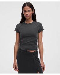 lululemon - – Micro-Rib Drapey Softstreme Baby Tee – – Size Large - Lyst