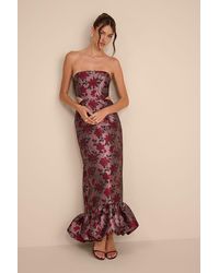 Lulus | Devil Wears Prada - Sharra Floral Jacquard Bubble Hem Maxi Dress - Lyst