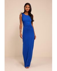 Lulus - Significant Allure Slinky Knit Ruched Maxi Dress - Lyst