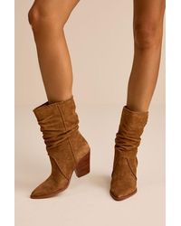 Dolce Vita - Julith Suede Stitched Slouchy Mid-Calf Boots - Lyst