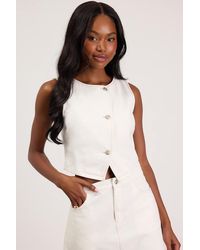 Lulus - Dayton Denim Vest Top - Lyst