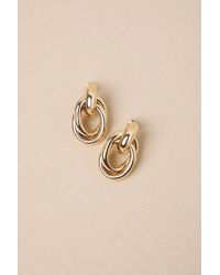 Lulus - Luxe Desire Interlocking Hoop Earrings - Lyst