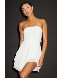 Lulus - Suvi Strapless Tiered Asymmetrical Mini Dress - Lyst