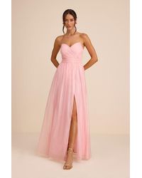 Lulus - Rosalind Organza Strapless Maxi Dress - Lyst