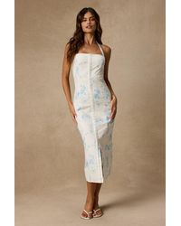 Lulus - Arrosa Floral Halter Midi Dress - Lyst