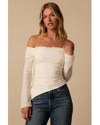 Lulus - Janae Lace Off-The-Shoulder Top - Lyst