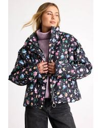 Lulus - Linaya Floral Zip-Front Puffer Jacket - Lyst