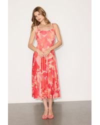 Lulus - Atori Multi Floral Print Mesh Sleeveless Midi Dress - Lyst