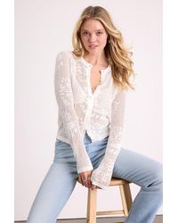Lulus - Cosha Open Knit Button-Up Cardigan - Lyst