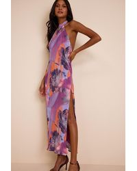 Lulus - Luala Multi Print Plisse Backless Maxi Dress - Lyst