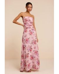 Lulus - Tanya Multi Satin Pleated Maxi Dress - Lyst