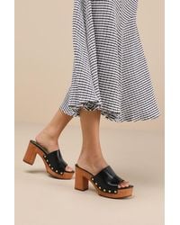 Lulus - Jaylani Platform Mule Sandals - Lyst
