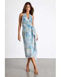 Lulus - Francine Multi Boho Print Halter Midi Dress - Lyst
