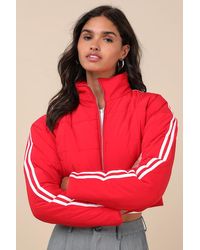 Lulus - Impressively Posh Nylon Quilted Cropped Puffer Jacket - Lyst