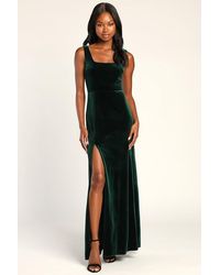 Lulus - Elegant Sweetie Velvet Square Neck Maxi Dress - Lyst