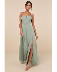 Lulus - Sweeney Sage Brush Sleeveless Maxi Dress - Lyst