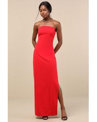 Lulus - Famous Icon Strapless Column Maxi Dress - Lyst