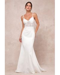 Lulus - Infinite Adoration Beaded Embroidered Lace Maxi Dress - Lyst