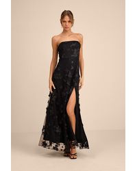 Lulus - Rare Presence 3D Floral Embroidered Maxi Dress - Lyst