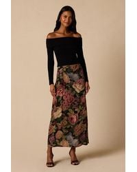 Lulus - Adora Floral Print Maxi Skirt - Lyst