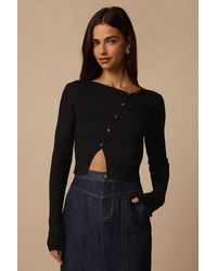 Lulus - Paxlynn Ribbed Asymmetrical Cardigan Top - Lyst