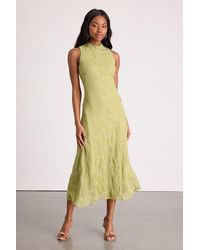 Lulus - Danalee Lime Abstract Floral Embroidered Midi Dress - Lyst