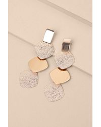 Lulus - Sharley Drop Statement Earrings - Lyst
