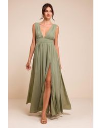 Lulus - Heavenly Hues Sage Brush Maxi Dress - Lyst