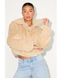 Lulus - Eliah Faux Fur Collared Zip-Front Jacket - Lyst
