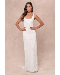 Lulus - Extraordinary Glamour 3D Floral Beaded Backless Maxi Dress - Lyst