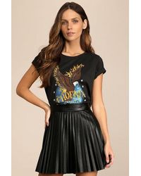 Lulus - Better Luck Next Time Vegan Leather Pleated Mini Skirt - Lyst