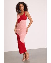 Lulus - Instantly Adored Color Block Textured Midi Dress - Lyst