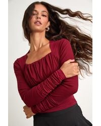 ZEMETA - Bloom Heart Gathered Long Sleeve Top - Lyst
