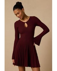 Lulus - Magnolia Plum Keyhole Cutout Sweater Mini Dress - Lyst