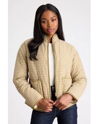Lulus - Bundled Perfection Plaid Quilted Puffer Jacket - Lyst