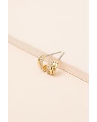Luv Aj - The Multi Piercing 14Kt Rhinestone Huggie Hoop Earrings - Lyst