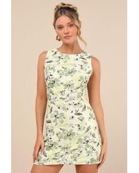 Lulus - Alyvia Floral Sleeveless Mini Dress - Lyst