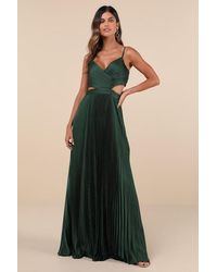 Lulus - Got The Glam Pleated Cutout Maxi Dress - Lyst